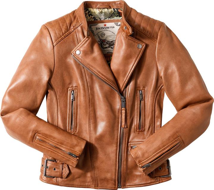 Actual product image Joe Browns Collarless Leather Biker Jacket (46)
