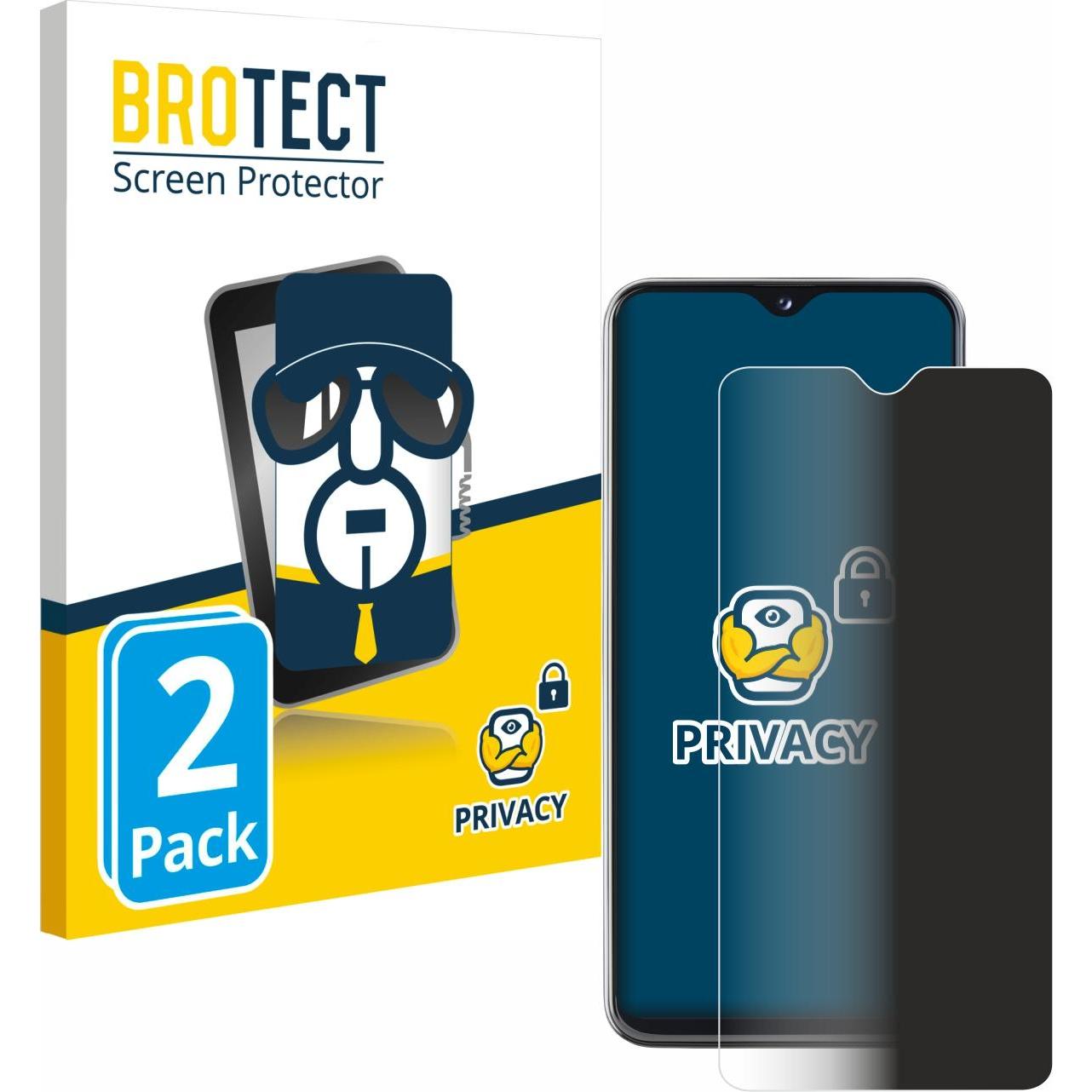 BROTECT Sichtschutzfolie Anti-Spy Privacy Folie Blaulicht-Schutz (2 Stück, Samsung Galaxy A20e), Smartphone Schutzfolie,...