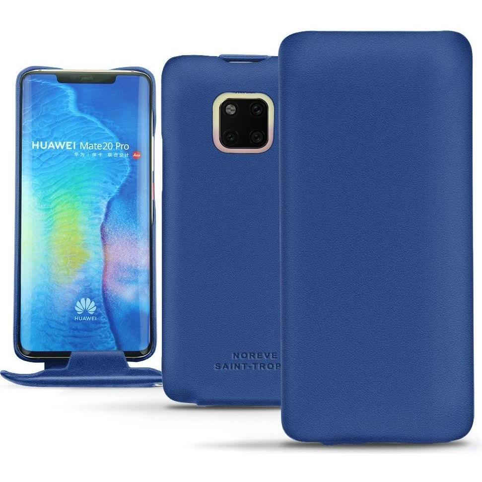 Noreve Lederschutzhülle vertikal (Huawei Mate 20 Pro), Smartphone Hülle, Blau