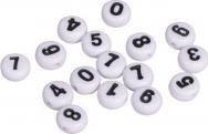 Image du produit Rayher Perles numérotées en plastique, ø 6 mm, blanches