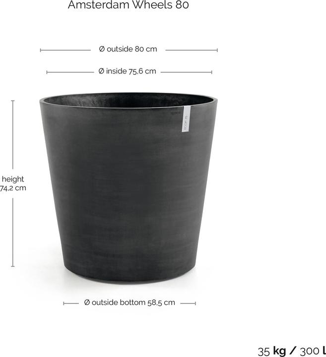 Image du produit Ecopots Amsterdam Wheels (80 cm)