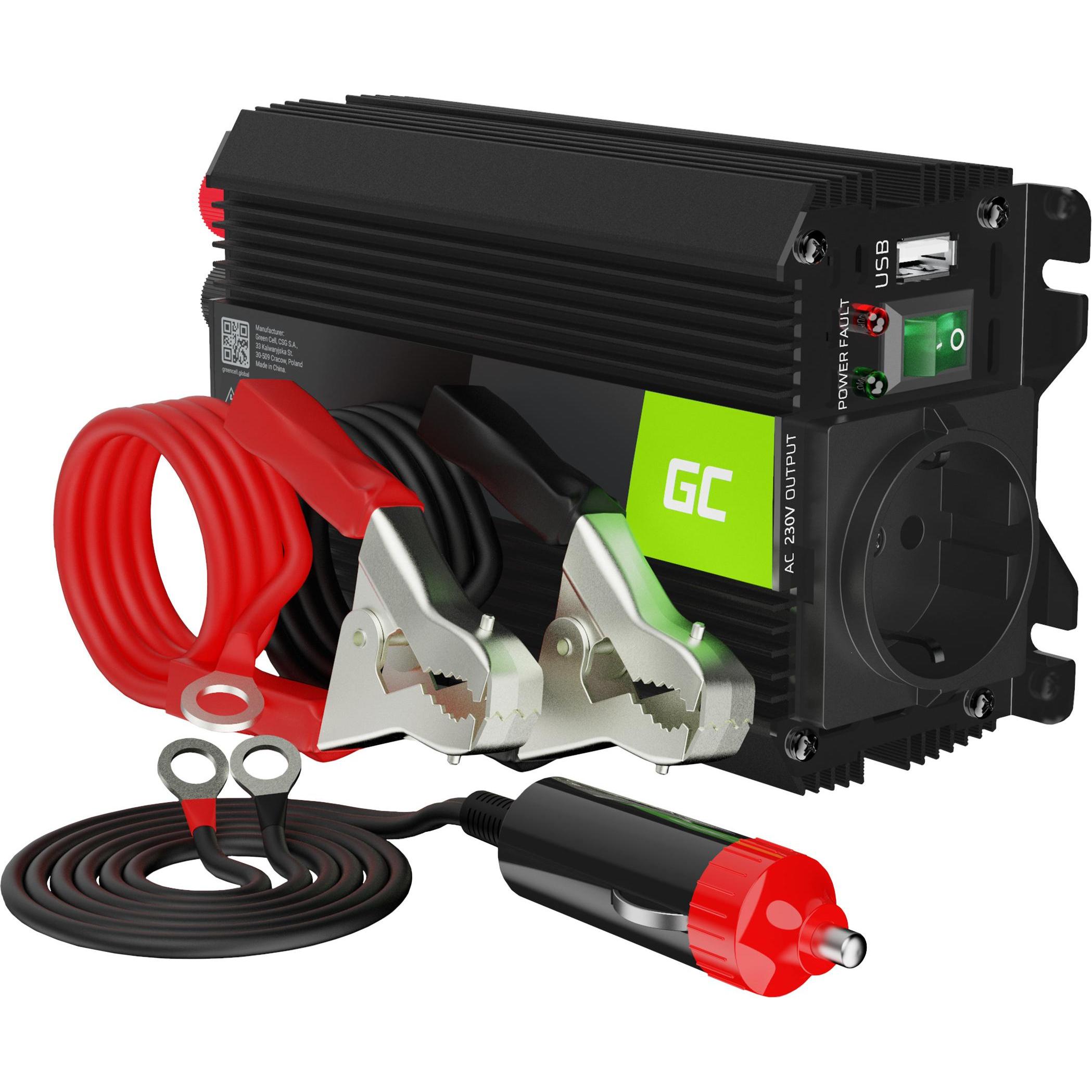 GreenCell, Convertitore di tensione, Auto Power Inverter Converter 24V a 230V 300W/600W con USB