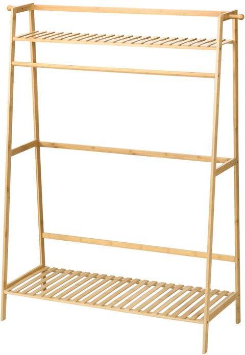 Immagine prodotto Swisshandel24 Kleiderständer Garderobenständer mit zwei Kleiderhaken, Kleiderstange, Natur