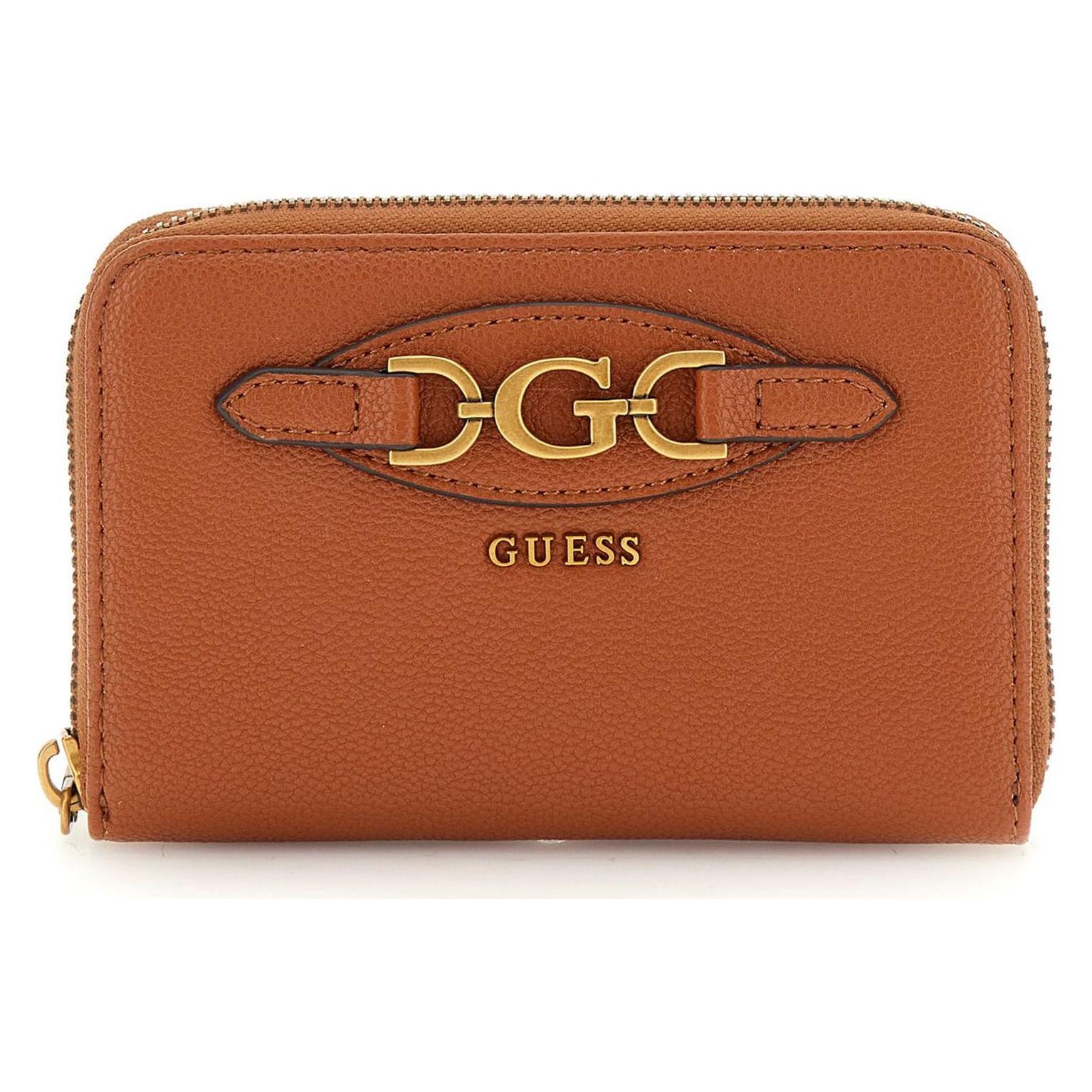 Guess, Damen, Portemonnaie, Malva Zip Around Wallet, Braun