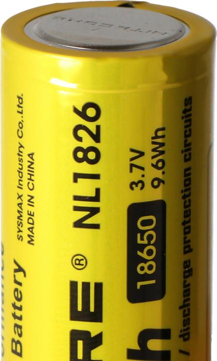 Produktbild Nitecore 18650 Li-Ion Akku für LED Taschenlampen NL186 mit 2600mAh, CR18650 18,6x70mm