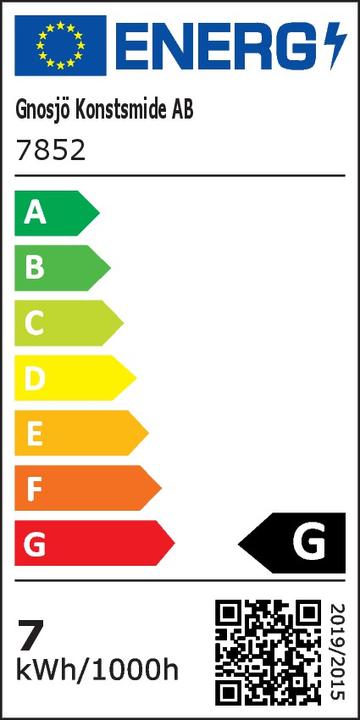 Energie-Label Konstsmide LED-Aussendeckenleuchte 6 W War (400 lm, IP54)