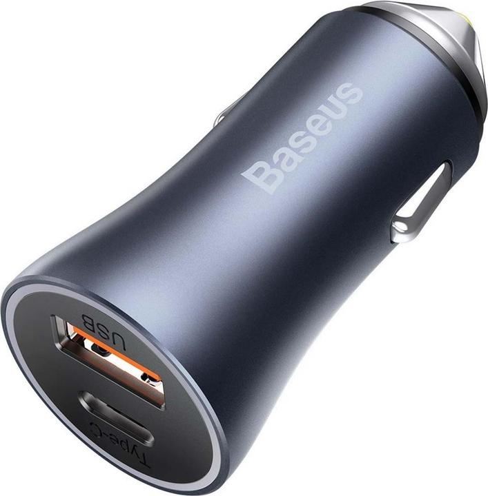 Produktbild Baseus Golden Contactor Pro car charger, USB + USB-C, QC4.0+, PD, SCP, 40W (gray)