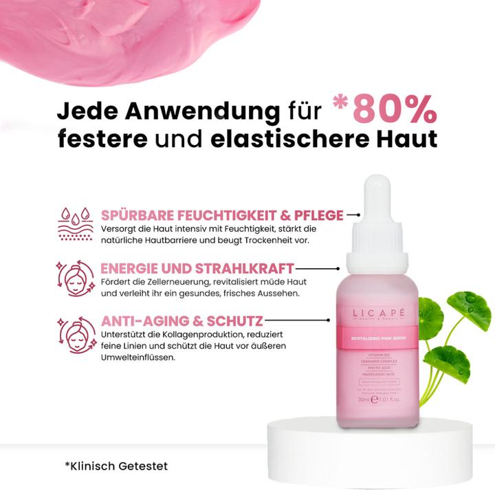 Produktbild Licape | Feuchtigkeitsspendendes Serum 30 ml | B12 Rosa Serum | Anti-Aging (30 ml)
