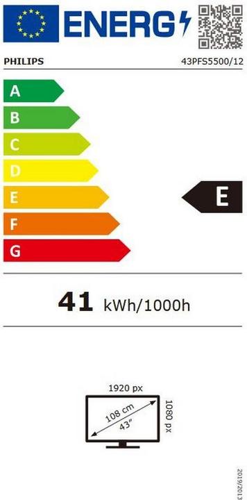 Energy Label Philips 43PFS5500/12 (43", LED, Full HD, 2025)
