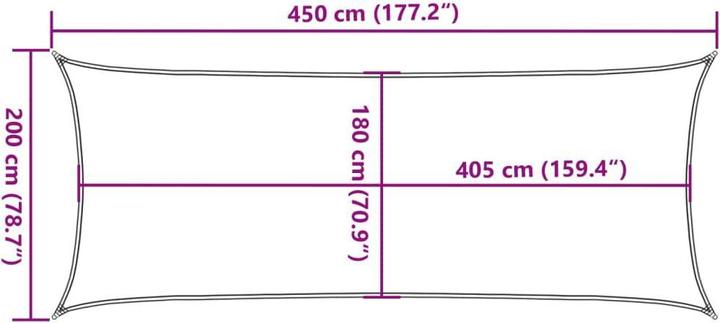 Actual product image vidaXL Sonnensegel (450 x 200 cm)