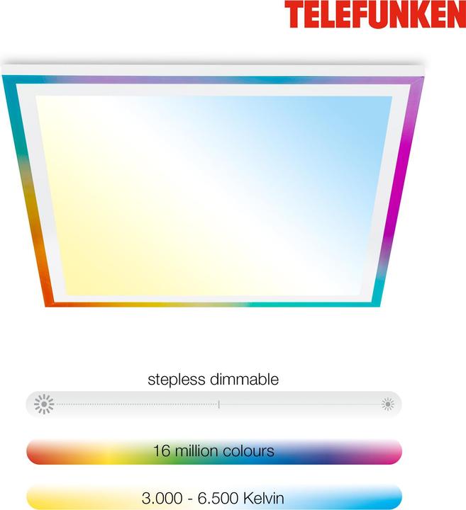 Produktbild Telefunken Magic CCT LED Panel mit RGB-LED, weiss, LED/29W (2000 lm)