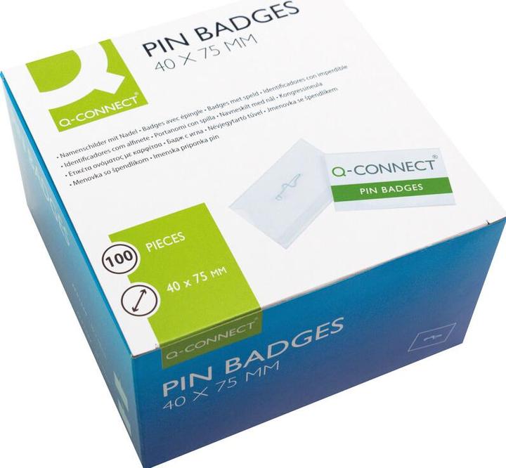 Produktbild Q-Connect Namensschilder mit Nadel