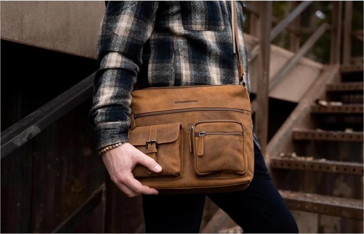 Produktbild Hide & Stitches Idaho Crossbody Schoudertas - 100% Leder - Bruin - 100% Leer