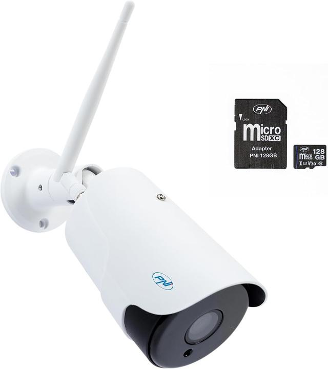 Immagine prodotto PNI House IP52LR 2MP 1080P Wireless IP Camera Pack 128GB MicroSD Memory Card with SD Adapter (1920 x 1080 Pixels)