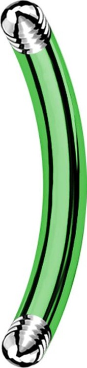 Produktbild Star Piercing Bananen-Stab grün (ohne Messing, Titan G23)