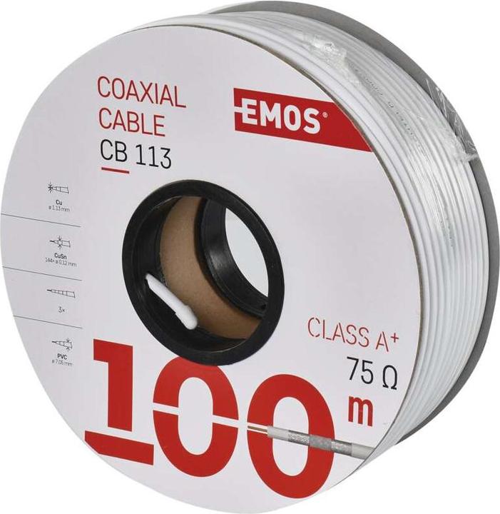 Cavo Coassiale EMOS CB130 Bianco 20m - Per Antenna TV E Satellite, 4K Ultra HD - Foto 5