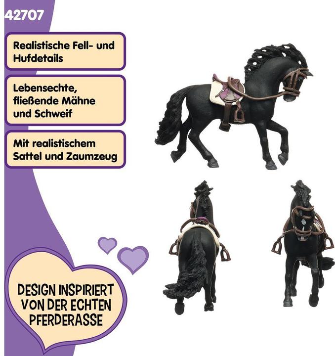 Actual product image Schleich Pura Raza Espanola stallion with saddle and bridle