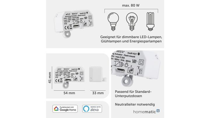 Produktbild Homematic IP Dimmaktor Unterputz - (Dimmaktor)