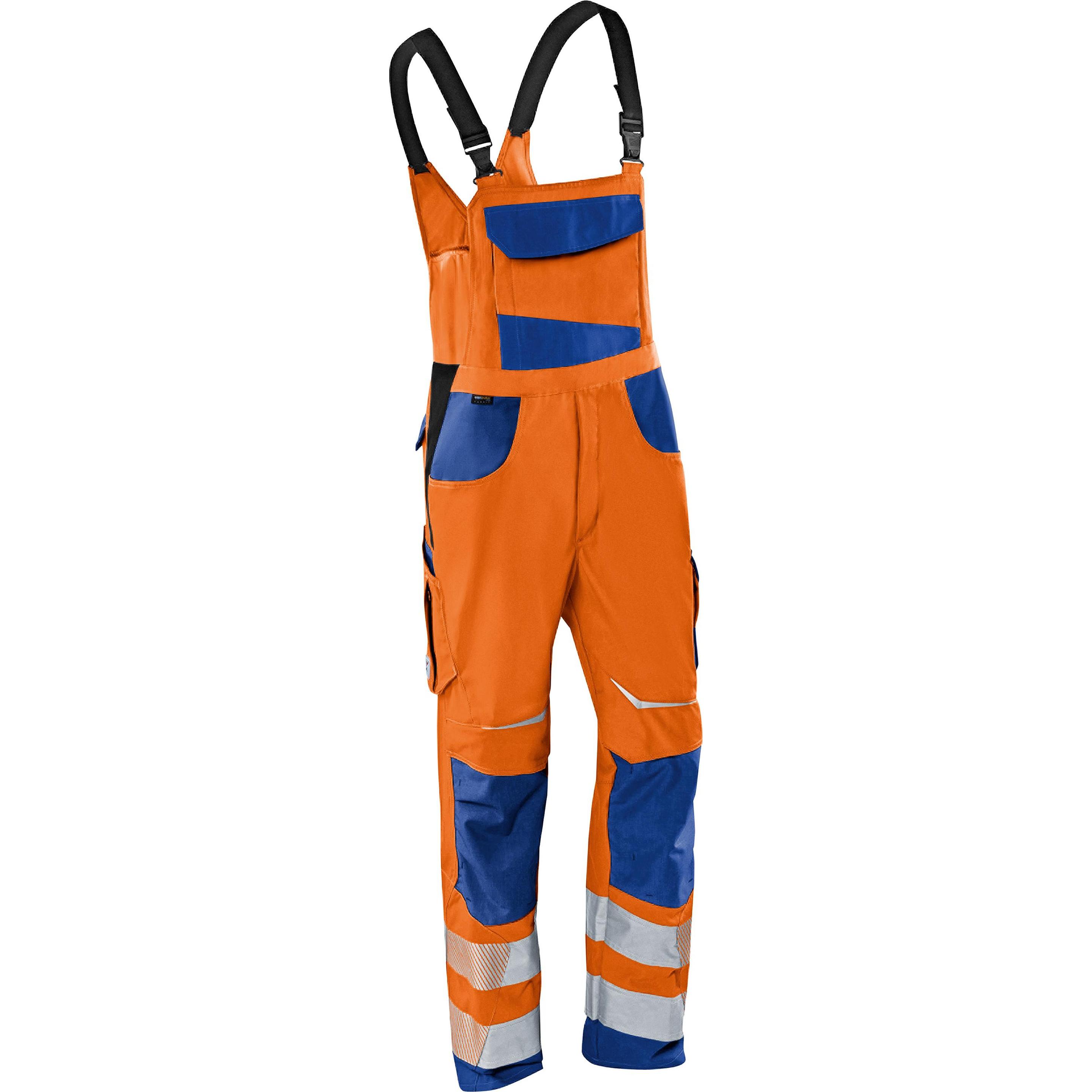 Kübler, Arbeitshose, unisex Warnschutz-Latzhose REFLECTIQ orange, kornblau Grösse 48 (48)