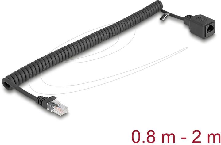 Produktbild Delock RJ45 Spiralkabel Stecker zu Buchse Cat.5e UTP 0,8 m b (CAT5e, 2 m)