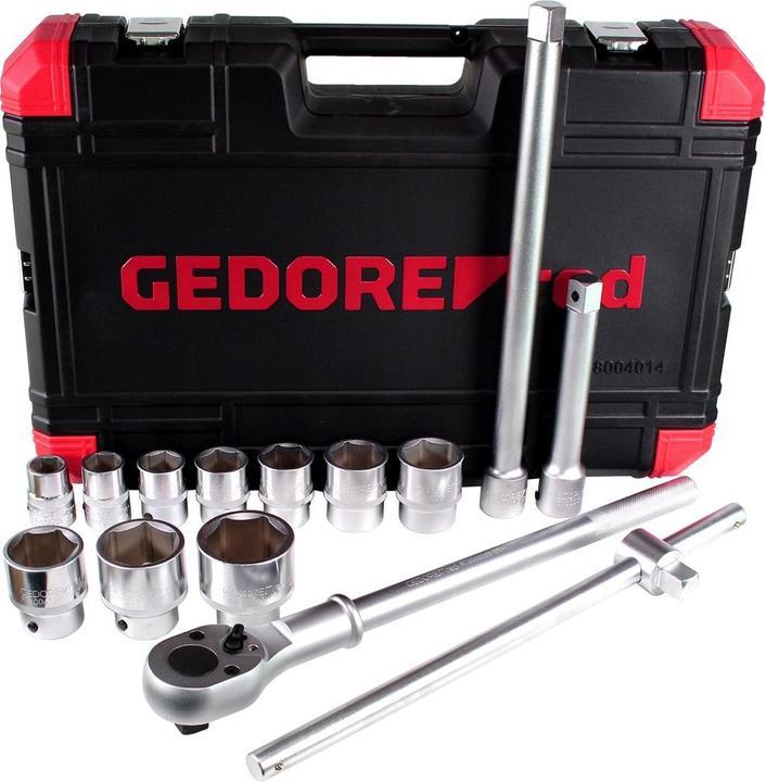 Produktbild Gedore Red red Steckschlüsselsatz, 14-teilig, Mit Umschaltknarre, Ratsche, Steckschlüssel, 3/4" (36 mm, 43 mm, 42 mm, 23 mm, 48 mm, 37 mm, 28 mm, 44 mm, 38 mm, 32 mm, 31 mm, 50 mm, 39 mm, 49 mm, 22 mm, 33 mm, 26 mm, 34 mm, 46 mm, 40 mm, 27 mm, 29 mm, 45 mm, 24 mm, 25 mm, 30 mm, 41 mm, 47 mm, 35 mm)
