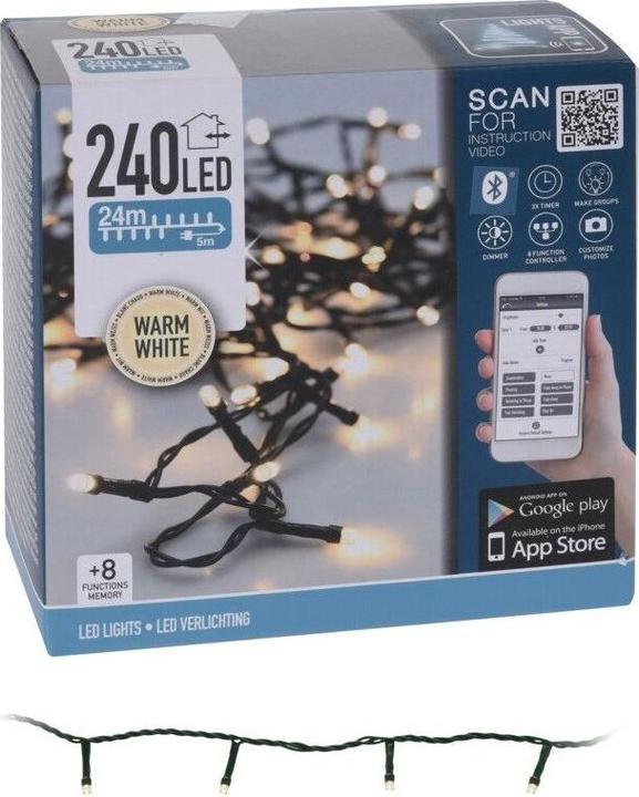 Actual product image Koopman Fairy lights 240 LED with app Bluetooth warm white (24 m)