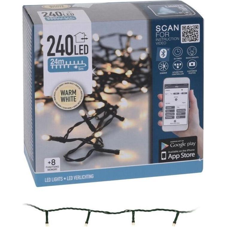 Koopman, Lichterkette, Lichterkette 240 LED mit App Bluetooth warmweiss (24 m)