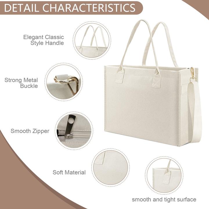 Produktbild Only-Bags.Store Tragetasche aus Segeltuch, grosse Umhängetasche, Shopper, Tasche mit breitem Riemen