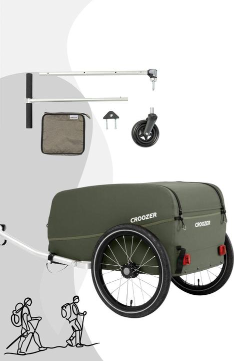 Produktbild Croozer Cargo Kalle Ride & Wander Bundle - Farbe: Moss Green