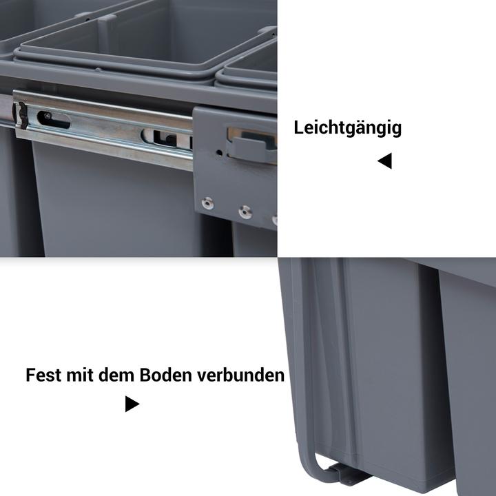 Produktbild Homcom Einbaumülleimer Kunststoff, Metall Grau (40 l)