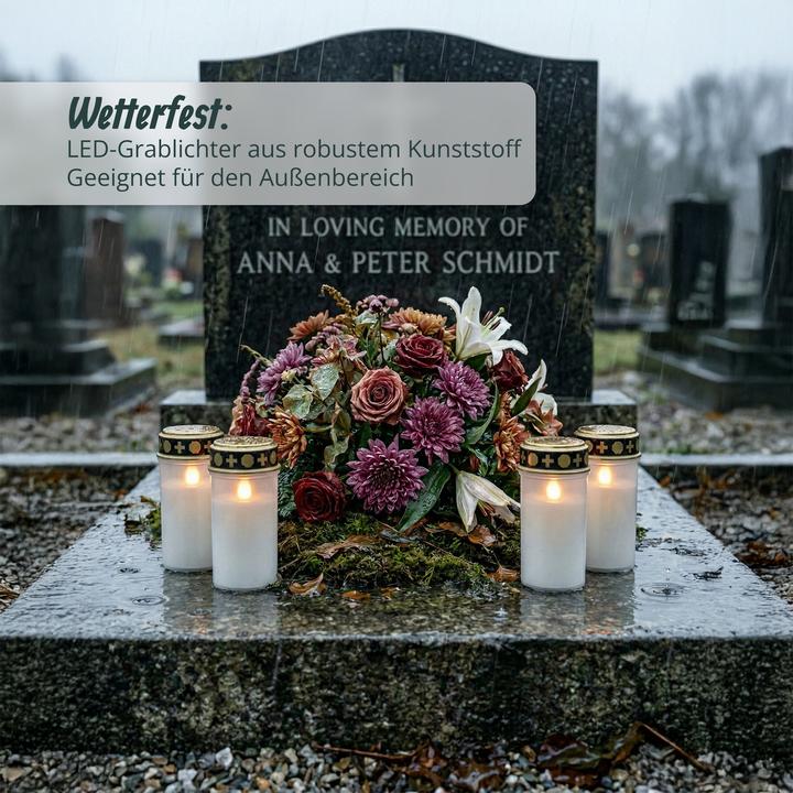 Actual product image Relaxdays 4x LED grave light