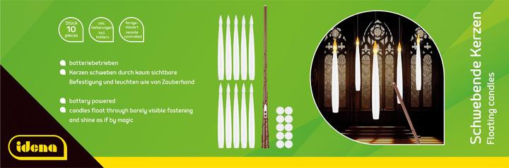 Produktbild Idena Schwebende LED Kerzen warmweiss Zauberstab Fernbedienung elfenbein 10 Stück batteriebetrieben (10 x)