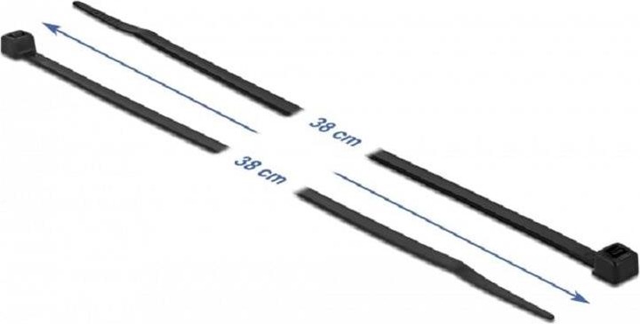 Produktbild Delock Kabelbinder hitzebeständig L 380 x B 4,8 mm schwarz 100 Stück (Klettkabelbinder, 380 mm, 100 Stk.)