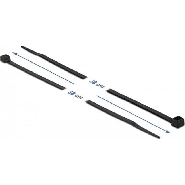 Thumbnail - Delock, Kabelbinder, Kabelbinder hitzebeständig L 380 x B 4,8 mm schwarz 100 Stück (Klettkabelbinder, 380 mm, 100 Stk.)