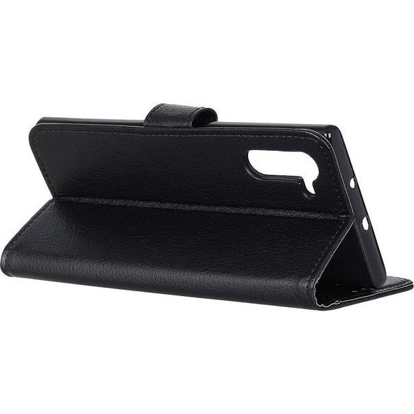 Thumbnail - MU Classic Litchi Leder Bookcover Series (Realme 6 Pro), Smartphone Hülle, Schwarz