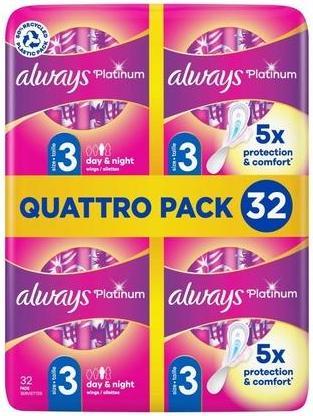 Always Platinum Day & Night Sanitary Pads Mt 3