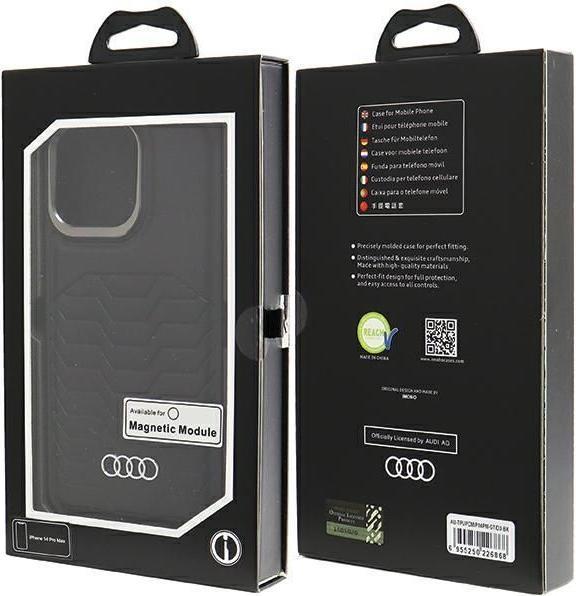 Produktbild Audi Synthetic Leather MagSafe iPhone 14 Pro Max 6.7" czarny/black hardcase AU-TPUPCMIP14PM-GT/D3-BK (Apple iPhone 14 Pro Max)