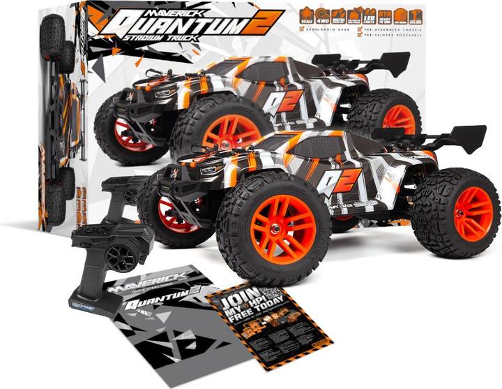 Immagine prodotto Maverick Quantum2 XT 1:10 Stadium Truck - Orange (Mit Radio, Batterie nicht enthalten) (RTR pronto all'uso)