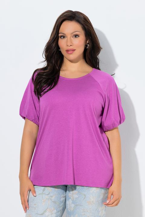 Actual product image Ulla Popken Puff Sleeve Modal Blend Tee (60)