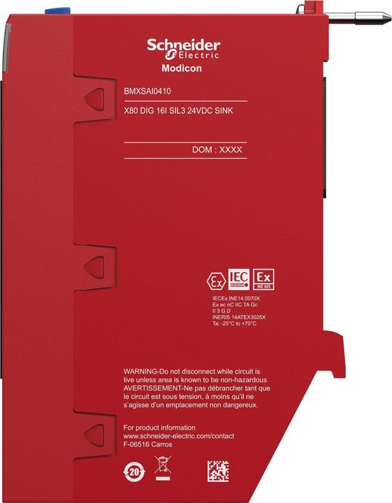 Image du produit Schneider Electric M580S 4AI 0-20MA ISOL,FAST SIL3CAT,2/PLD BMXSAI0410