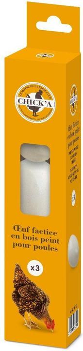 Produktbild Chick'A täuschend echt aussehende eier aus bemaltem holz für ein huhn (x3)