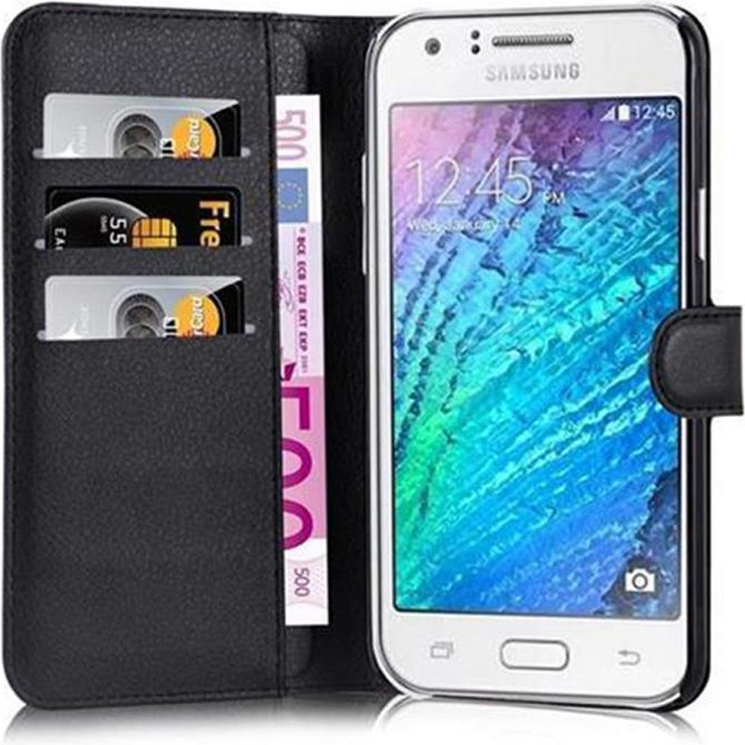Thumbnail - Cadorabo Book mit Standfunktion Cover (Samsung Galaxy J7), Smartphone Hülle, Schwarz