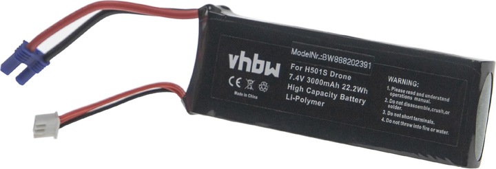 Produktbild AccuCell Li-Polymer-Akku - 3000mAh (7.4V) für Hubsan H501S u.a. Drohne, Multicopter, Quadrocopter (7.40 V, 3000 mAh)