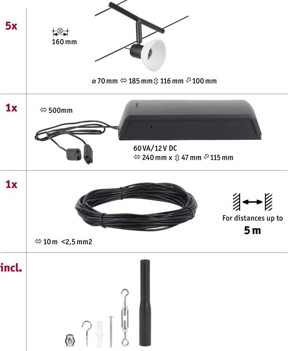 Immagine prodotto Paulmann Wire System Salt (GU5.3)