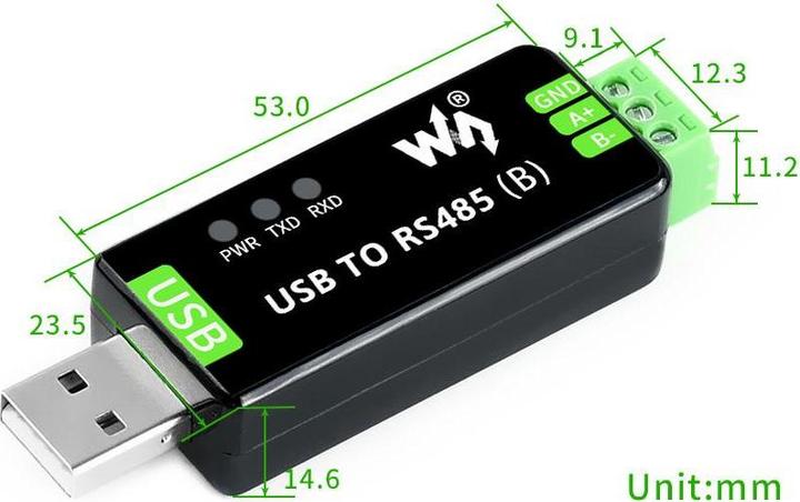 Actual product image WaveShare Industrieller USB zu RS485 Konverter