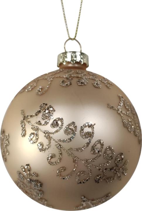 Actual product image HTI-Living Christmas bauble Ø 8 cm gold with ornament and glitter (1x)