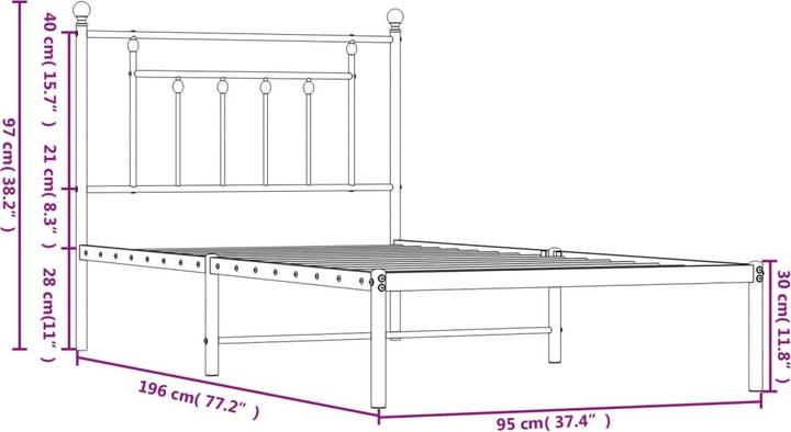 Actual product image vidaXL Bedstead (90 x 200 cm)