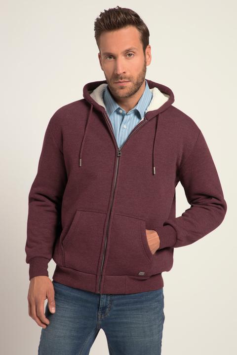 Actual product image JP1880 Hoodie jacket, outdoor, sweat jacket, hood, teddy lining, zip, up to 8 XL (XXL)