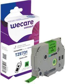 Actual product image Wecare Writing tape compatible with BROTHER TZE-731 black on yellow (1.20 cm, Green)