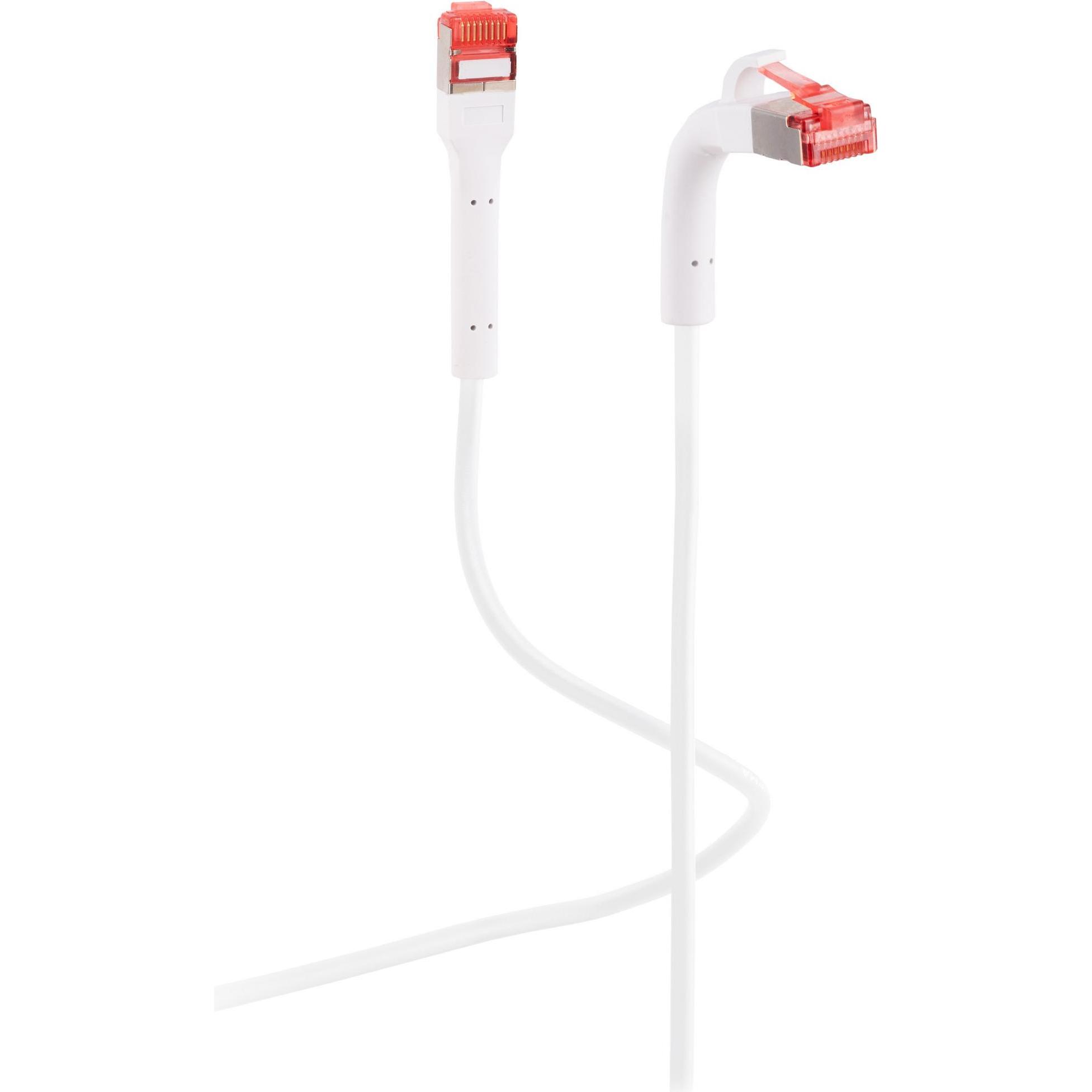 S-Conn Flexline Patchkabel U/FTP Cat. 6A mit biegbaren Stecker weiss 0,25m (U/FTP, CAT6a, 0.25 m), Netzwerkkabel